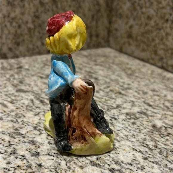 Vintage porcelain Hand-Painted woodcutter boy - Picture 4 of 6